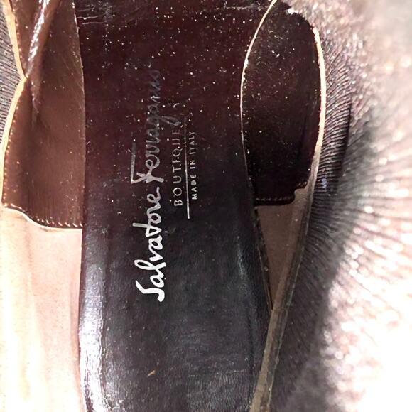 SALVATORE FERRAGAMO WOMEN’S SUEDE ANKLE BOOTS SIZE 6B - WEDGE HEEL VINTAGE ITALY - Picture 8 of 12